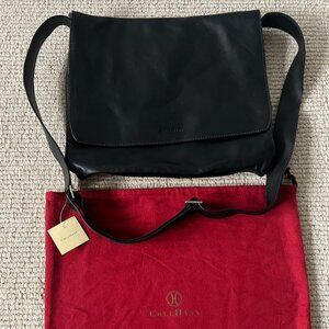 NEW w/tags Cole Haan Black Maggiorie Flat Messenger Bag — Retail $350
